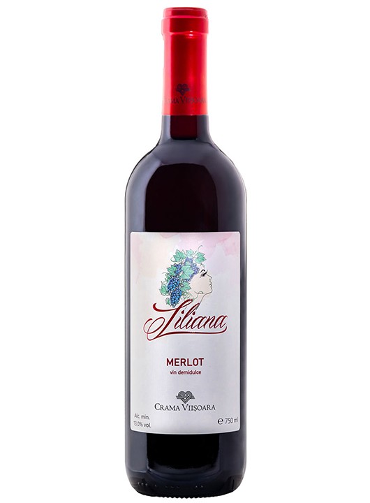 Crama Viisoara Liliana Merlot vin rosu demidulce 0.75L